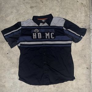 Vintage Harley Davidson Bowling Shirt
